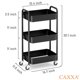 thumbnail image 2 of Organizador de almacenamiento CAXXA de 3 niveles Rolling Metal negro con ruedas, 2 of 9