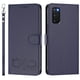 thumbnail image 2 of Funda de Cuero Tipo Billetera para Samsung Galaxy S20 FE 5G 6.5", con Tarjetero, Correa para Muñeca, Soporte a Prueba de Golpes con Relieve de Patrón Feliz, Azul, para Galaxy S20 FE 5G, 2 of 8