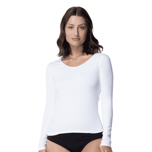 Top - Camiseta Manga Larga Microfibra Mujer-Escote Redondo C2
