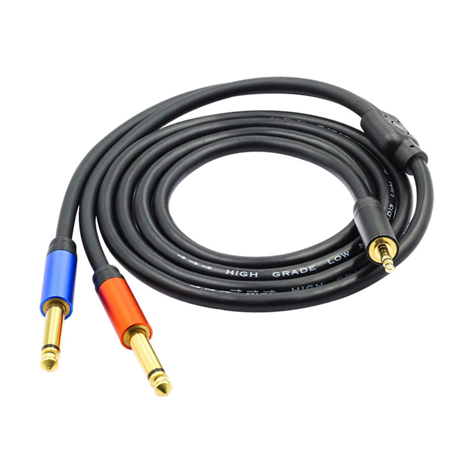 Magideal - Adaptador De Cable De Audio De 6 35 A 3 5 De 100 Cm Cable Dual Accesorios Cable De Audio De Extensión Estéreo Cable De Cable De 1 4 A