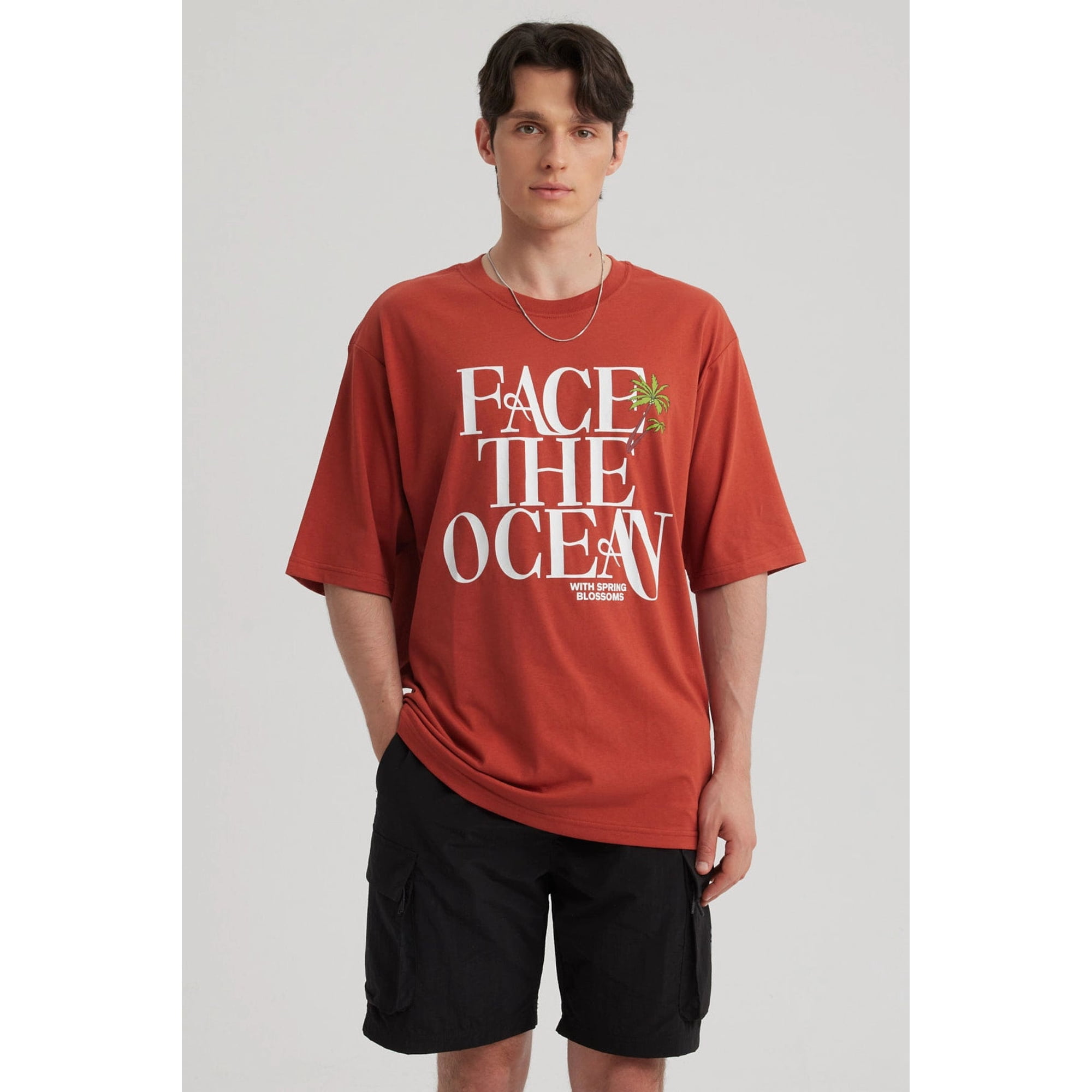 Fashionspark - Polera Hombre Print Oversize Ocre