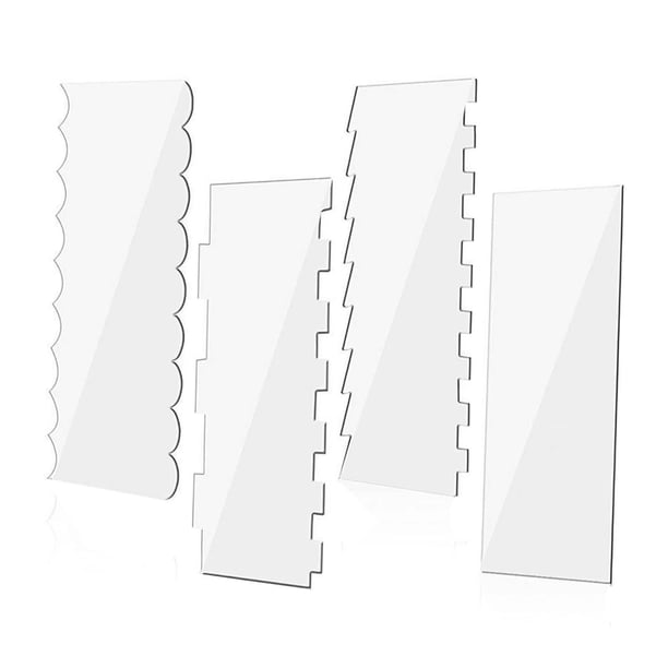 4 Raspadores De Acrílico Para Tartas, Peine Para Tartas, Decoración De Tartas Para Tartas De Crema De Mantequilla