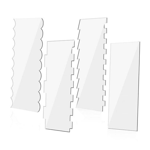 Bothyi - 4 Raspadores De Acrílico Para Tartas, Peine Para Tartas, Decoración De Tartas Para Tartas De Crema De Mantequilla