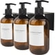 thumbnail image 1 of Dispensadores de jabón de pared de plástico ámbar para ducha (3 unidades, 500 ml, 22 etiquetas y 3 botellas de jabón para baño), 1 of 7