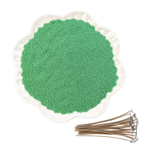 Kit de cera de arena para hacer velas CoolCrafts con 20 mechas de 1 kg, color verde