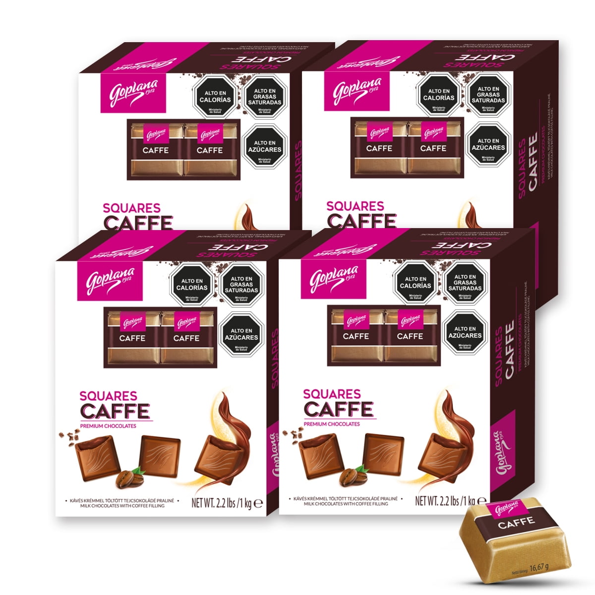 Goplana - Pack 4 Cajas Bombones Rellenos Sabor Café 1kg