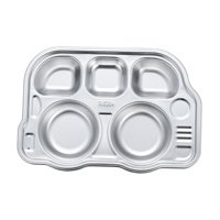 Magideal - Platos Para Niños Bandeja De Comida Dividida, Bandeja De Comida Irrompible Para Niños, Plato De Cena Con Secciones, Plato De Cena Para Bebés Y Niños, Autobús