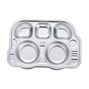Magideal - Platos Para Niños Bandeja De Comida Dividida, Bandeja De Comida Irrompible Para Niños, Plato De Cena Con Secciones, Plato De Cena Para Bebés Y Niños, Autobús