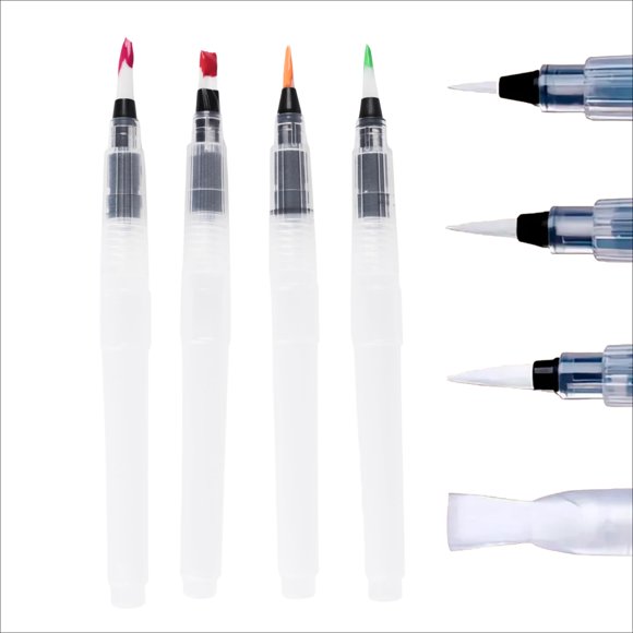 Set de 4 Plumas de Pincel Acuarela Tobios Recargables