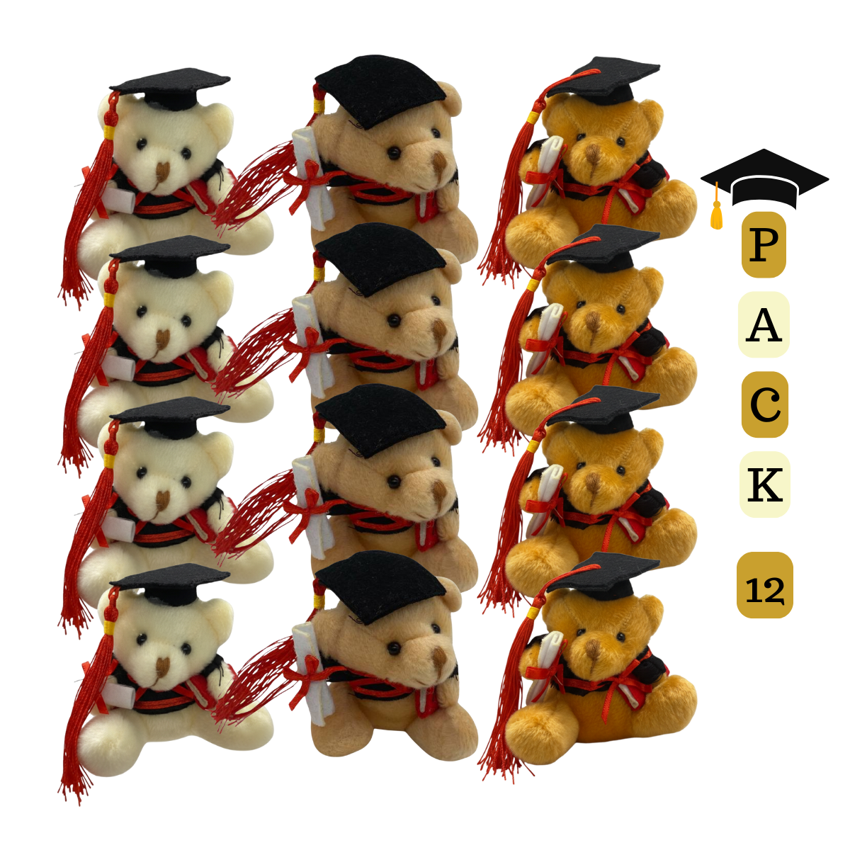 Genérico - Pack 12 Ositos Surtidos Graduación Obsequio Regalo