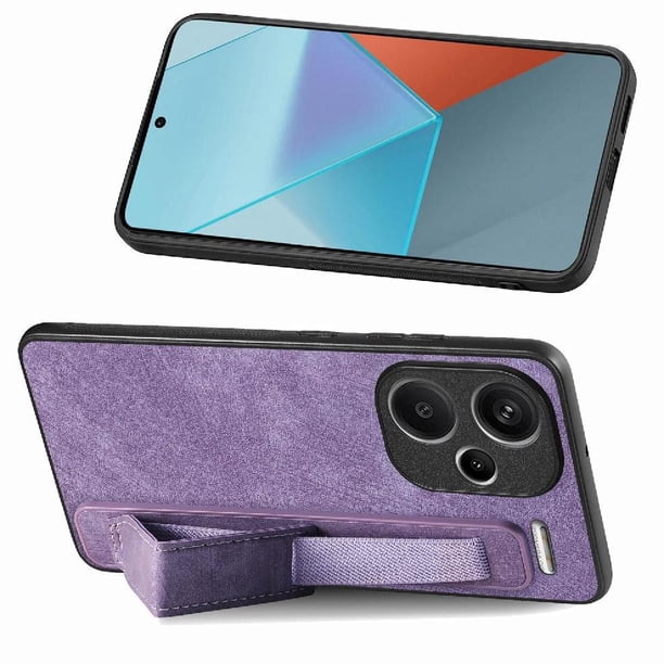 Funda Protectora con Correa para Xiaomi Redmi Note 13 Pro Plus Resistente a Golpes Morado