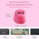 thumbnail image 5 of Adhesivo de teclado Majeree para uñas largas, reutilizable, rosa, 64 unidades, 5 of 6