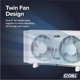 thumbnail image 5 of Ventilador de ventana EZ-CHILL 23 cm 2 velocidades reversible blanco, 5 of 5