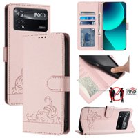 Funda Tipo Cartera Foxdock Para Xiaomi Poco X4 Pro 5G Con Soporte, Ranuras, Rfid, Diseño De Gato