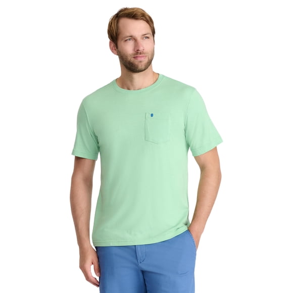 Camiseta IZOD Saltwater Soft Wash Pocket Crew para hombre verde XL