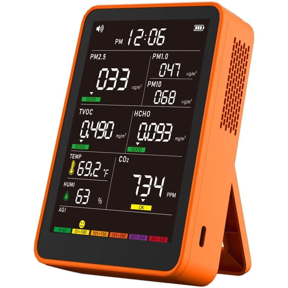 Monitor de Calidad del Aire MORPTRA 16 en 1 con Pantalla a Color Portátil