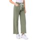 thumbnail image 4 of INSPIRE CHIC Pantalones Vaqueros de Pierna Ancha para Mujer con Cintura Elástica y Cordón, Pantalones de Mezclilla Casuales con Bolsillos Verde Militar M, 4 of 6