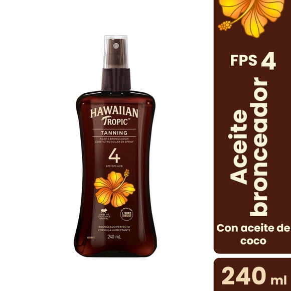 Aceite bronceador Hawaiian Tropic spray fps4, 240 ml