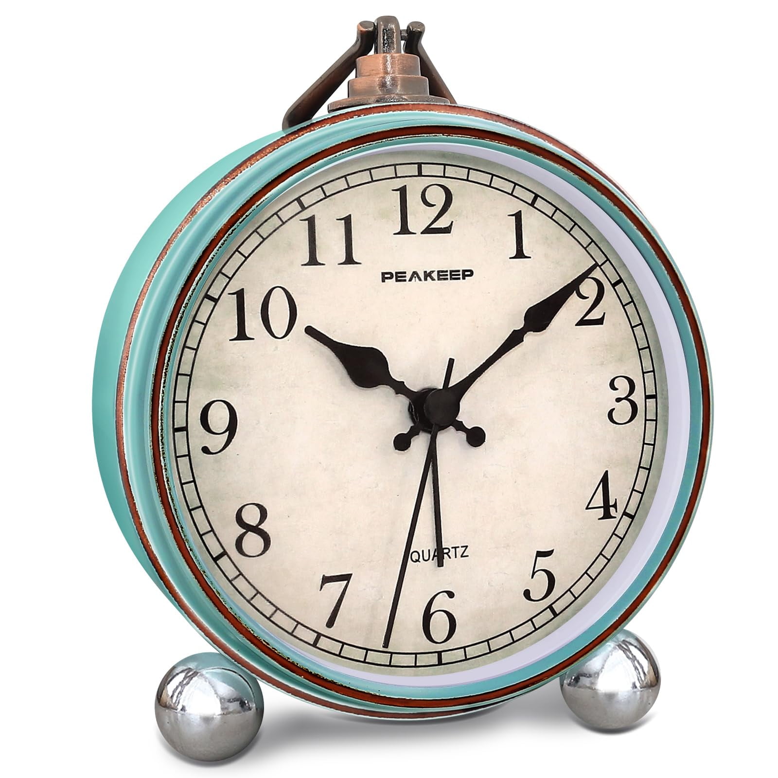 Despertador Peakeep Retro, Analógico, Funciona Con Pilas, 10 Cm