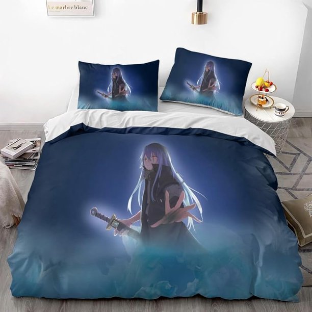 Reincarnated- Slime -Anime- Duvet Cover Set - 3D Digital -Print -Ultra-Soft Microfiber 3 Piece- Bedding Set with Zipper -Closure- Includes- 1 Comforter Cover and 2 Pillowcases (Twin (68x86""