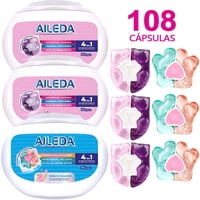 Aileda Detergente En Cápsulas 108 Cáps（Fresias Y Lirios+Sakura）Desmanchador Producto De Limpieza