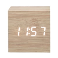 Xusx111 - Reloj Despertador Digital, Con Pantalla De Tiempo Led Electrónica De Madera, Pequeños Relojes Eléctricos De Madera Para Dormitorio, Lado De Cama, Escritorio (Batería No Incluida)