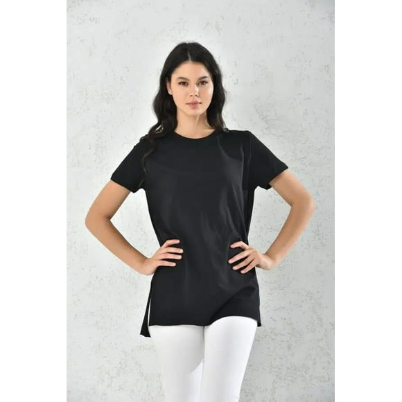 Polera Mujer Negro Manga Corta Talla M