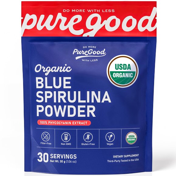 Polvo de Espirulina Azul Orgánica PureGood 30g