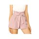 thumbnail image 1 of INSPIRE CHIC Inspirado en las mujeres elegantes lazo autoajustable cinturón alto cintura de bolsa de papel plisada pantalones cortos S rosa, 1 of 8