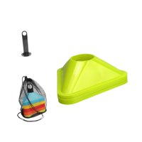 Magideal - 10 Conos Triangulares De Fútbol, Suministros Flexibles De Agilidad Para Entrenamiento Deportivo De Fútbol, Bandeja Portátil, Accesorio Ligero De M Verde