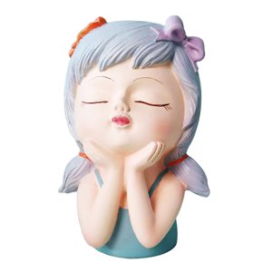 Bothyi - Macetas Con Cara De Niña, Jarrón De Dibujos Animados De Escritorio, Estatuilla Coleccionable Para Bonsái, Estilo F