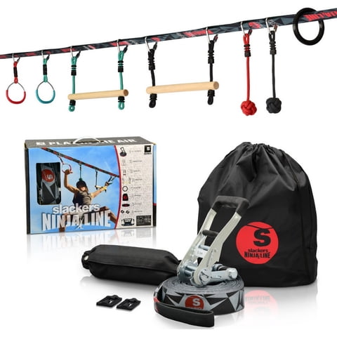 Slackers - Set De Juego Obstáculos Ninjaline 11 M Intro Kit 36 Ft