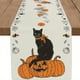 thumbnail image 1 of 1pc, Halloween Black Cat Table Runner (13x72 In), Jack-O-Lantern Fall Orange Pumpkin Burlap Autumn Seasonal Table Runners Kitchen Dining Table Center Decor For Home Party Fireplace In/Outdoor, 1 of 4