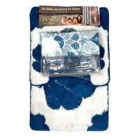Set De Baño 15Pcs Jacquard / Marino Azul Blanco – Doral