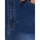 thumbnail image 5 of INSPIRE CHIC Falda de Mezclilla Ajustada de Mujer con Cola de Sirena, Cintura Alta, Volantes, Largo a la Rodilla, Talla S, Azul Oscuro, 5 of 6