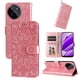 thumbnail image 4 of Funda tipo cartera FOXDOCK para Realme 11 4G , diseño girasol en relieve, cuero PU, cierre magnético, soporte y tarjetero, 4 of 5