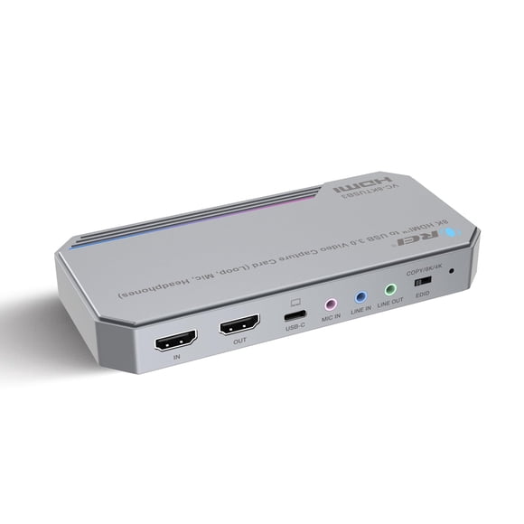 Tarjeta de captura OREI 4K USB 3.0 HDR con salida de bucle y mezcla de audio