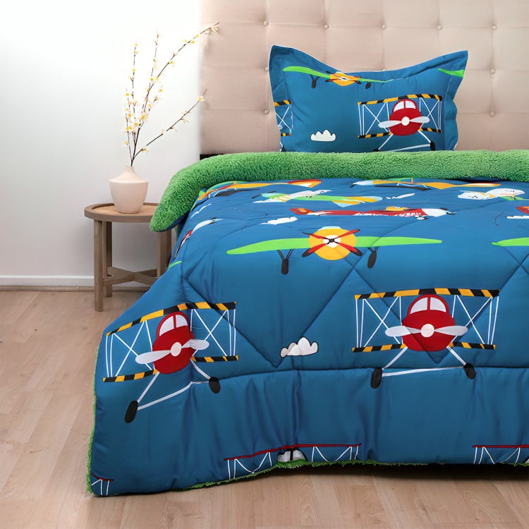 Plumón Estampado Deluxe Sherpa Kids 1.5 Plazas / Avionetas – Doral