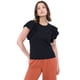 thumbnail image 1 of Polera Mujer Rib Vuelos Negro Corona, 1 of 5