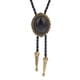 thumbnail image 1 of Piedra Preciosa Oval Bolo Bola Lazo Rodeo Vaquero Cuero Pu Corbata Bronce Antiguo, 1 of 3