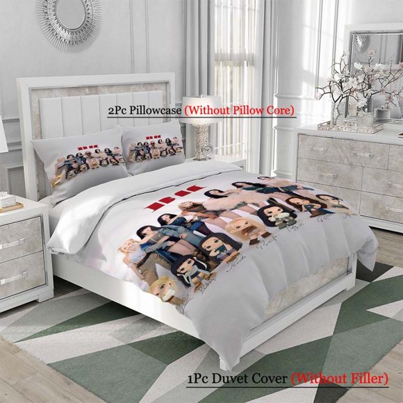 3pcs BAEMON Member Real Person And Cartoon Image Pattern Three-Piece Set Soft And Comfortable bedding