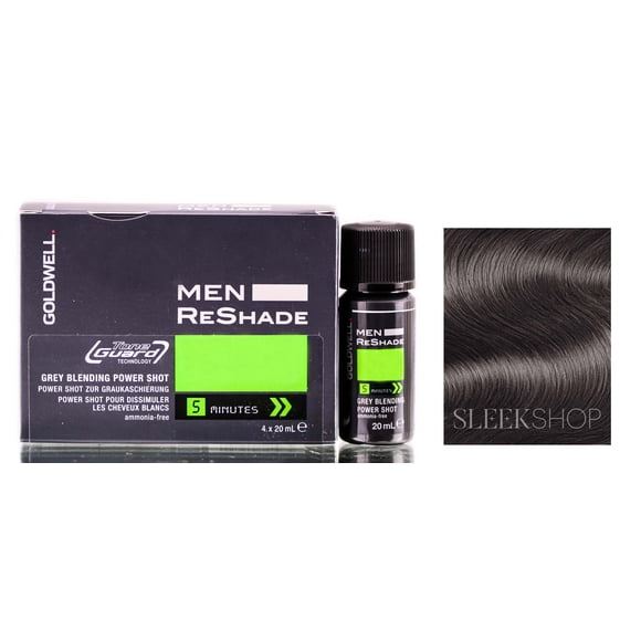 Color de pelo Goldwell para hombre ReShade Grey Blending Power Shot, 4 unidades