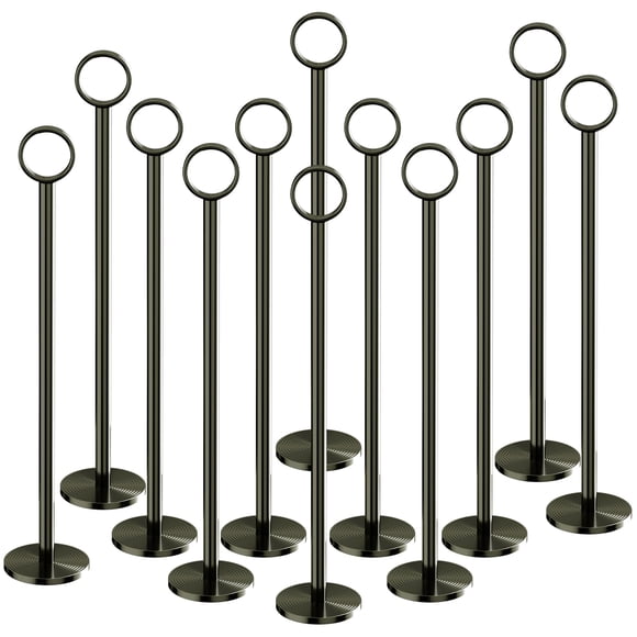 Urban Deco Juego de 12 Soportes para Números de Mesa de Acero de 30 cm en Níquel Negro