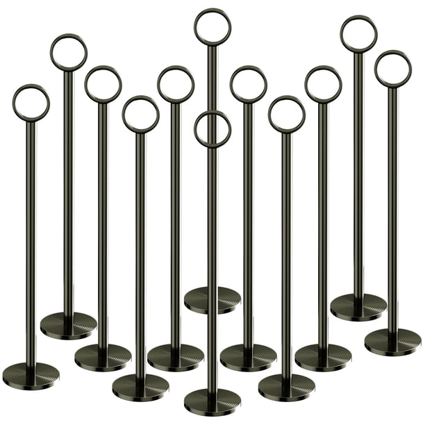 Urban Deco Juego de 12 Soportes para Números de Mesa de Acero de 30 cm en Níquel Negro