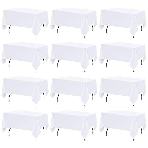 Mantel FINDYOU blanco, poliéster, 60 x 102 pulgadas, paquete de 12