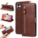 thumbnail image 2 of Funda tipo cartera para Samsung Galaxy A04E 4G con bolsillo con cremallera y ranuras para tarjetas – Función de soporte Marrón, 2 of 6