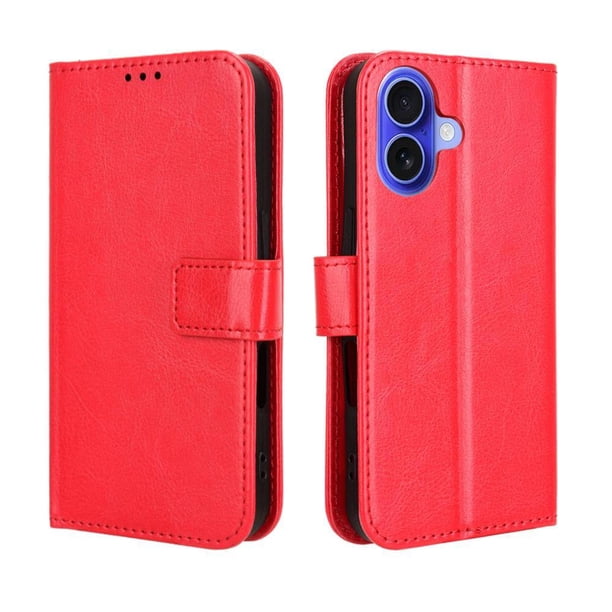 Funda tipo libro para iPhone 17, cartera todo‑en‑uno, funda multifuncional con tarjetero y correa de muñeca desmontable