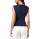 thumbnail image 3 of INSPIRE CHIC Chaleco Peplum para Mujer Elegante Sin Mangas Cuello Redondo Dobladillo Acampanado Blusas de Oficina M Azul Marino, 3 of 6