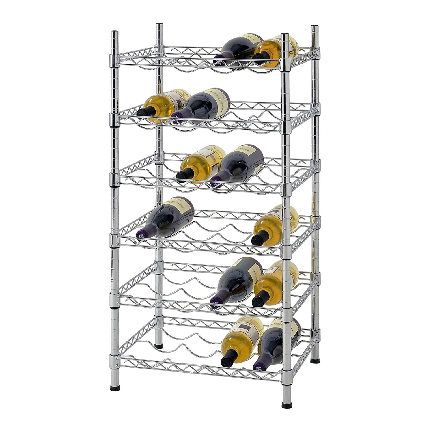 Estante Cromado 45X35X90 Cm. Cava 24 A 42 Botellas De Vino