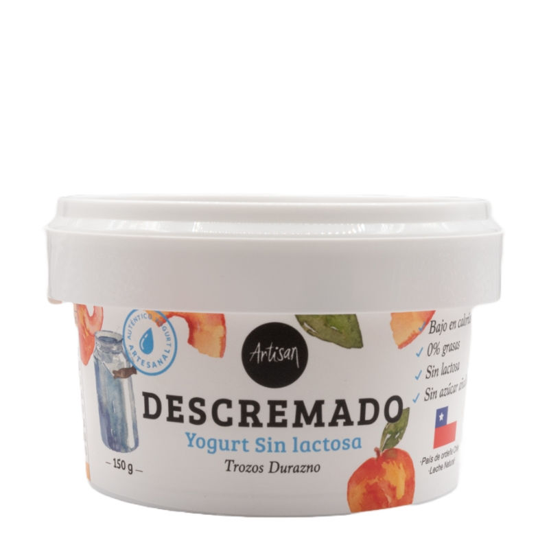 Yoghurt Descremado Sabor Durazno 150 g Artisan